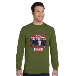 Bold Trump ‘Fight!’ – Limited Edition Iconic Rally Design | T-shirt unisexe classique bio manches longues | Econscious EC1500