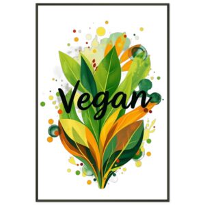 Vegan | Poster premium en papier mat encadré en métal