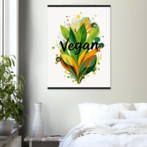 Vegan | Poster qualité musée en papier mat avec baguettes de suspension
