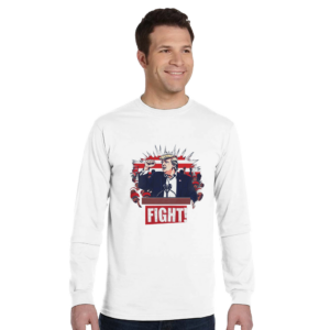 Bold Trump ‘Fight!’ – Limited Edition Iconic Rally Design | T-shirt unisexe classique bio manches longues | Econscious EC1500