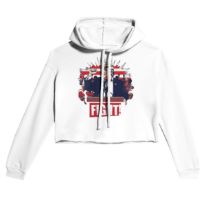 Bold Trump ‘Fight!’ – Limited Edition Iconic Rally Design | Sweat à capuche court pour femme | Bella + Canvas 7502