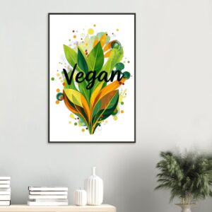 Vegan | Poster premium en papier mat encadré en métal