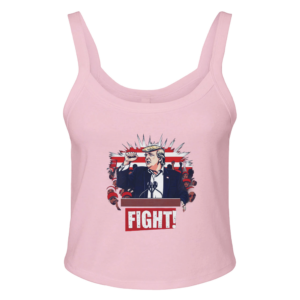 Bold Trump ‘Fight!’ – Limited Edition Iconic Rally Design | Débardeur femme micro-côtelé Scoop | Bella + Canvas 1012BE