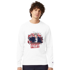 Bold Trump ‘Fight!’ – Limited Edition Iconic Rally Design | T-shirt homme manches longues | Champion CC8C