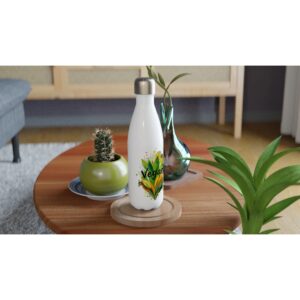 Vegan | Bouteille d’eau blanche en acier inoxydable 483 ml (17 oz)