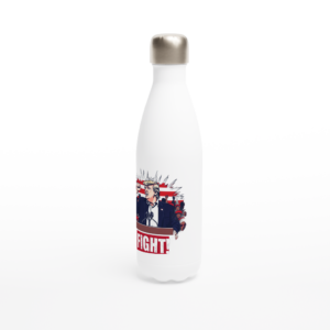 Bold Trump ‘Fight!’ – Limited Edition Iconic Rally Design | Bouteille d’eau blanche en acier inoxydable 483 ml (17 oz)