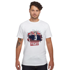 Bold Trump ‘Fight!’ – Limited Edition Iconic Rally Design | T-shirt unisexe bio ras du cou fabriqué aux États-Unis | Econscious EC1007U