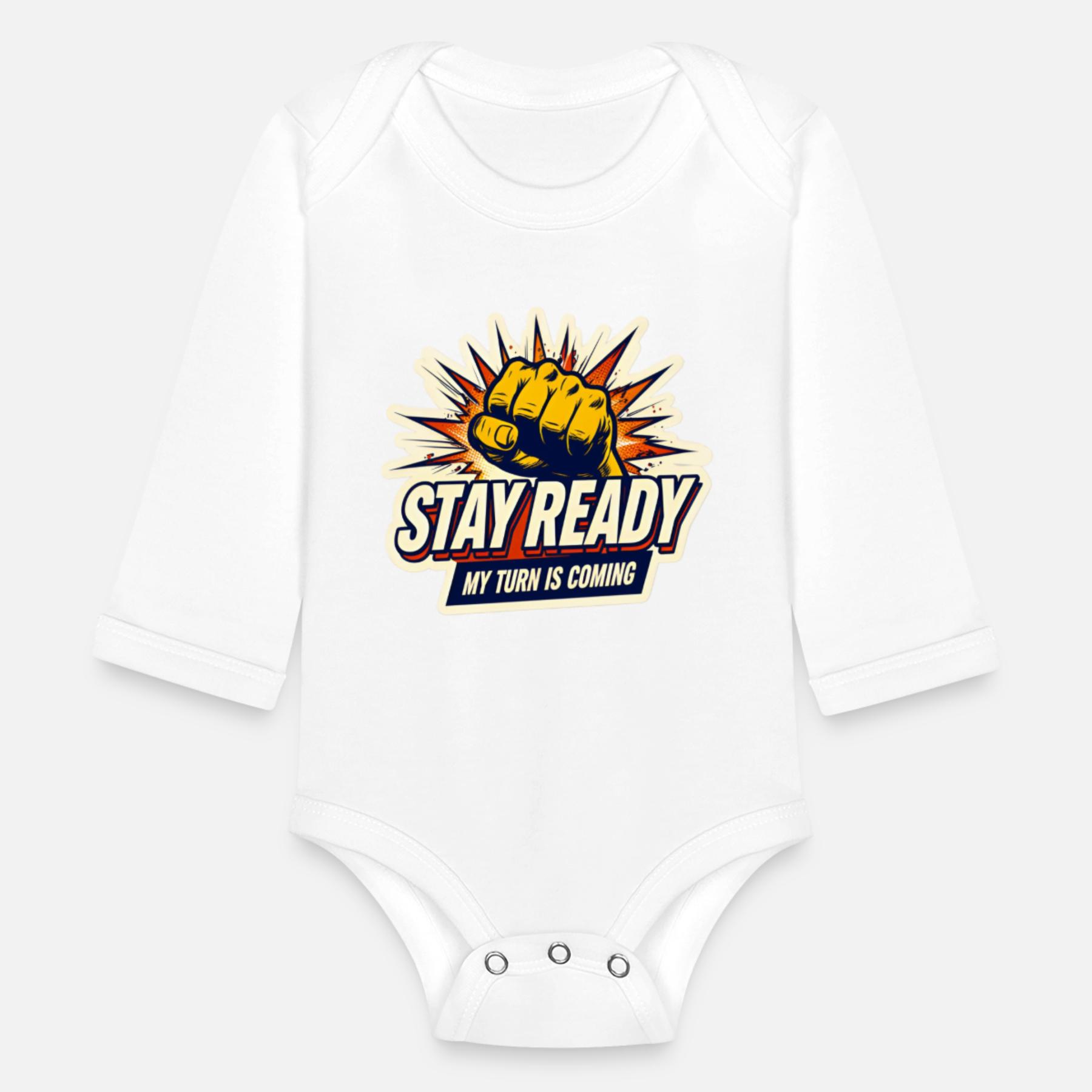 Stay Ready Fist Power Organic Baby Bodysuit