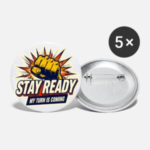 Stay Ready Fist Power Move Buttons 2.2″ 5-Pack
