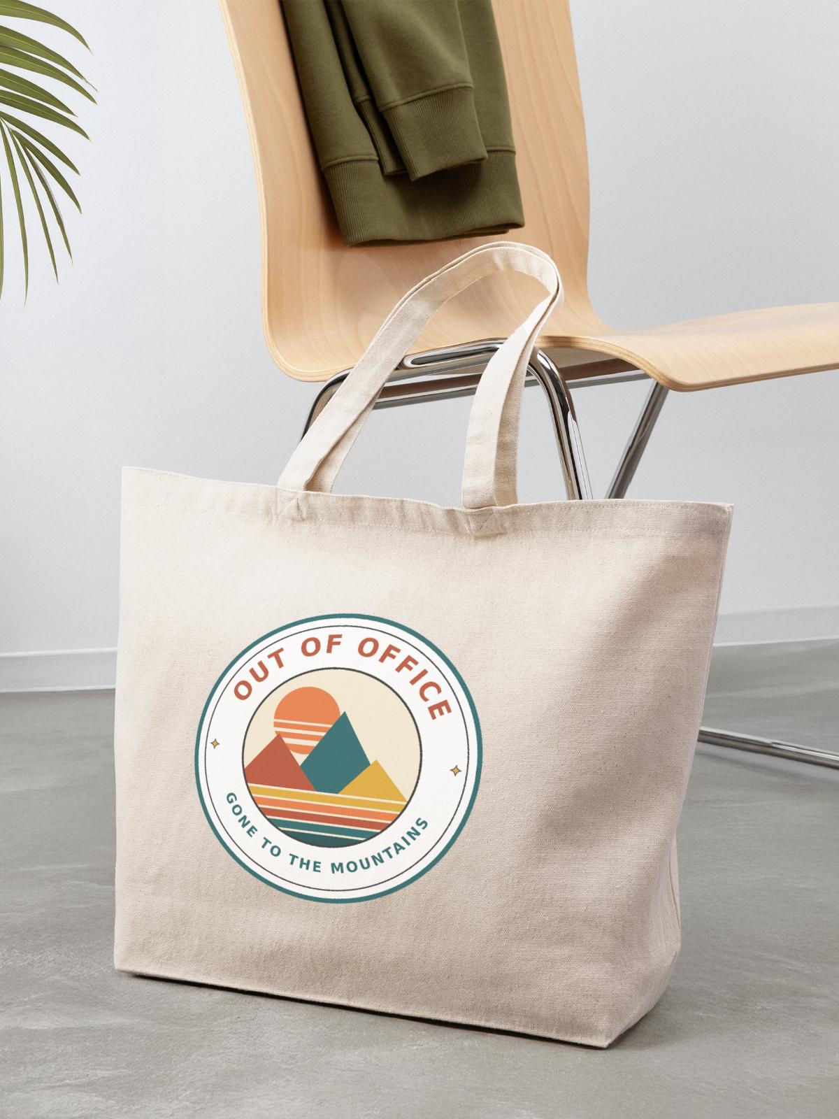 Mountain Sunset Badge Eco-Friendly Cotton Tote - Image 3