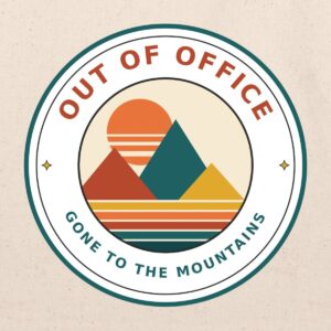 Mountain Sunset Badge Eco-Friendly Cotton Tote