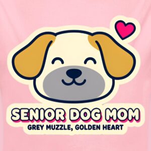 Senior Dog Mom Grey Muzzle Heart Baby Bodysuit