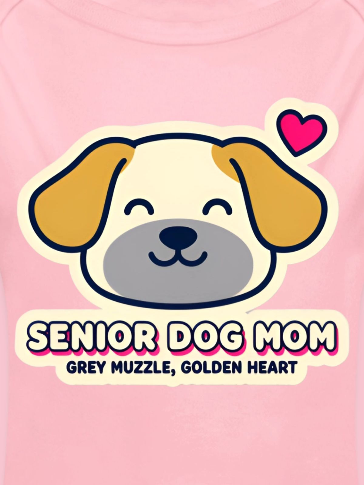 Senior Dog Mom Grey Muzzle Heart Baby Bodysuit - Image 2