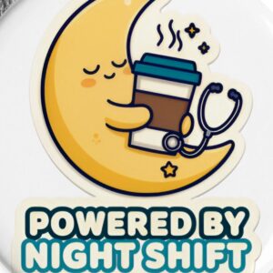 Moonlit Night Shift Coffee Buttons 2.2” 5-Pack
