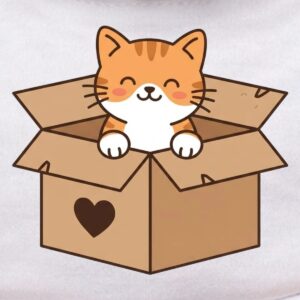 Cozy Cat in Cardboard Box Teddy Bear