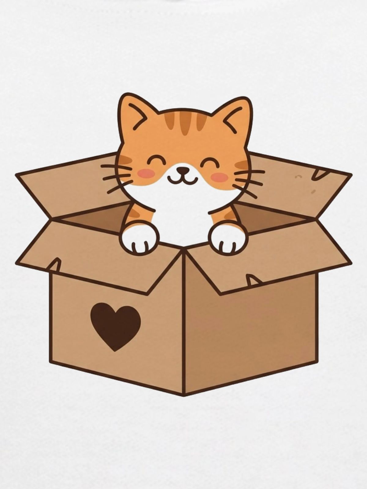 Cozy Cat in Cardboard Box Kids' Hoodie - Image 2