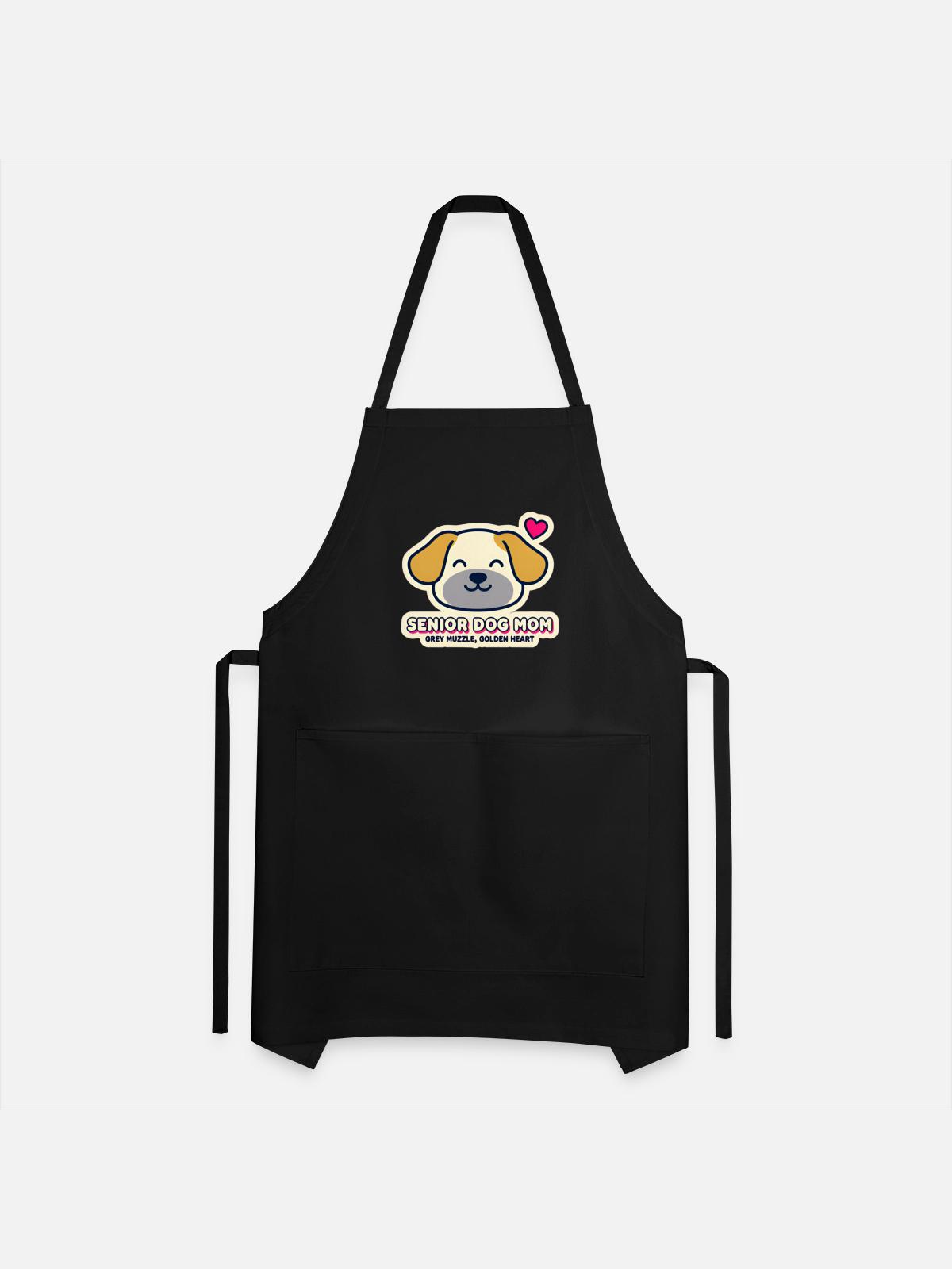 Senior Dog Mom Apron: Grey Muzzle Heart Adjustable - Image 4