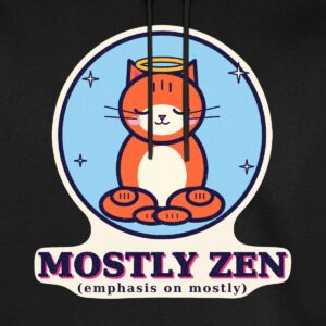 Zen Cat Halo Sticker Men’s Premium Hoodie
