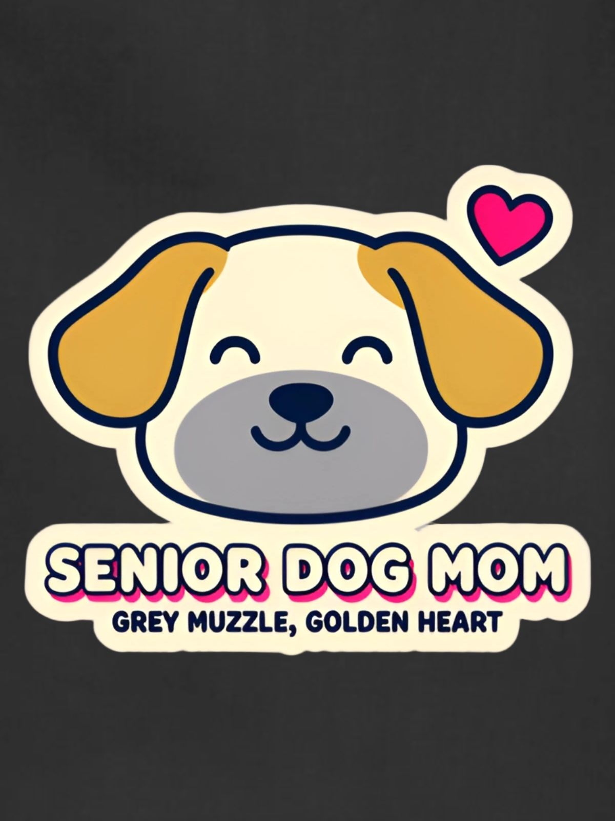 Senior Dog Mom Apron: Grey Muzzle Heart Adjustable - Image 2