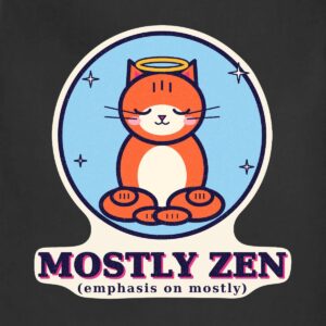 Mostly Zen Cat Halo Sticker Adjustable Apron