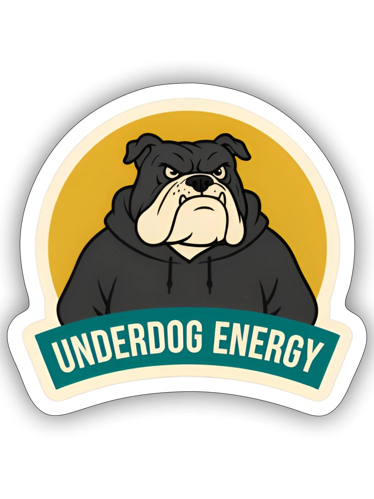 Underdog Energy Bulldog Sticker - Show Your Grit - Image 2